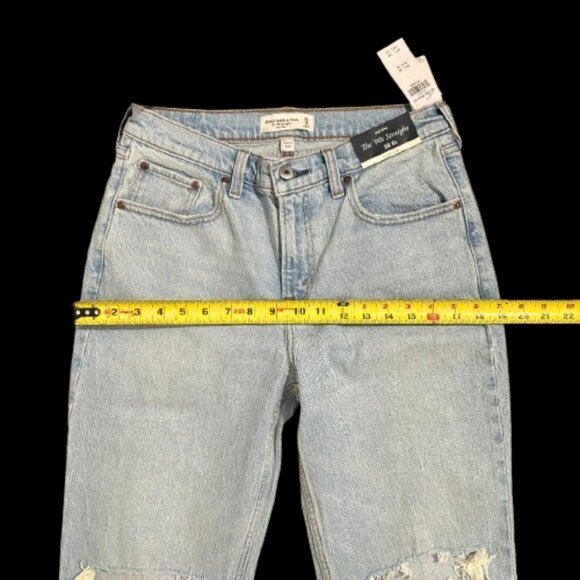 NWT Abercrombie & Fitch The 90"s Straight Mid Rise Curve Love Size 28 6 Short - Picture 10 of 16